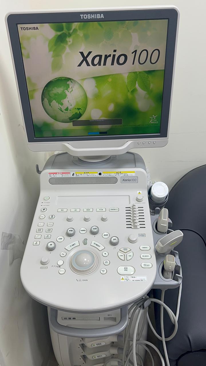 Toshiba Xario 100 ultrasound with cardiac,linear and convex probe refurbished equipment