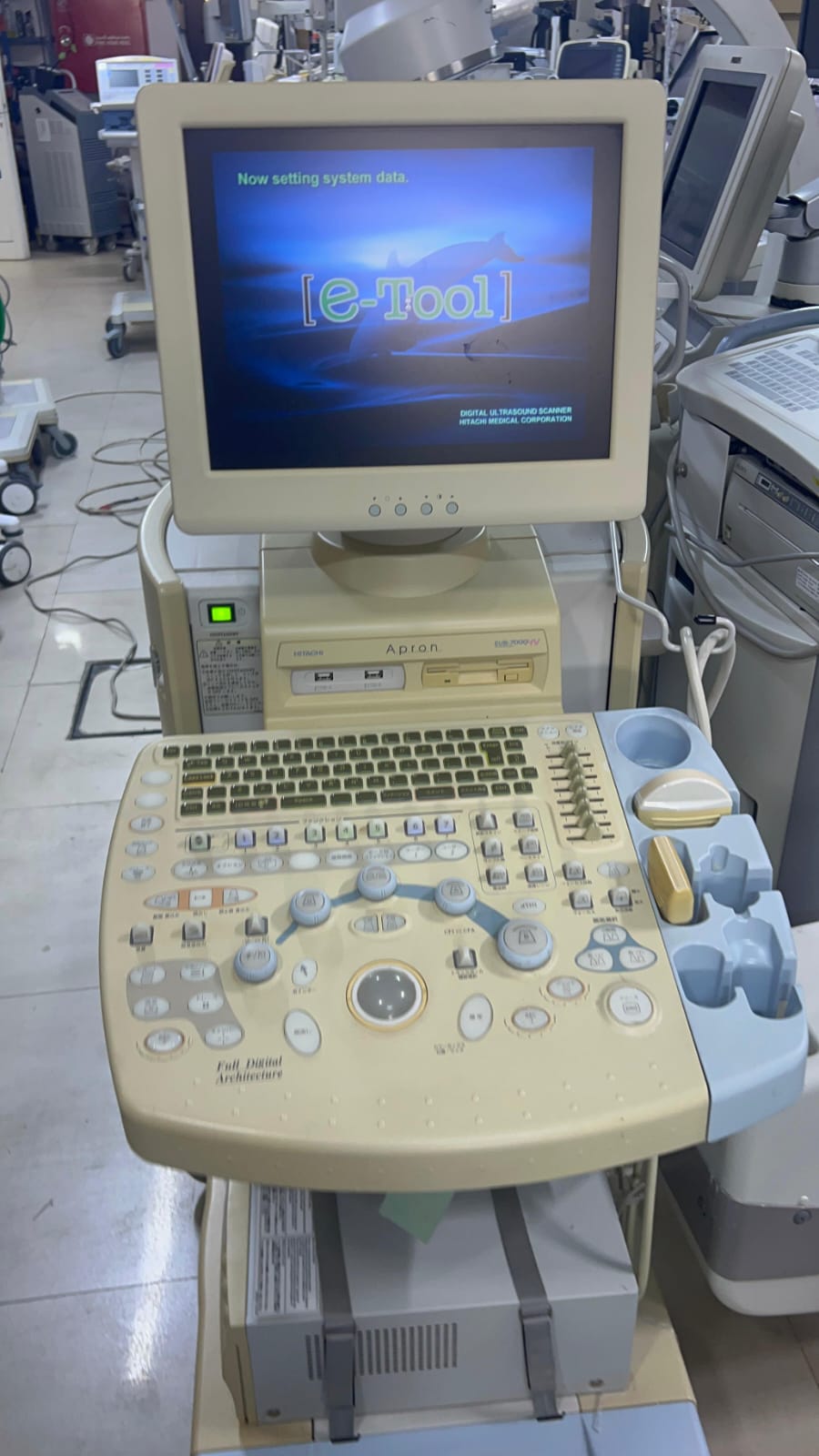 Hitachi apron ultrasound with convex and linear probe