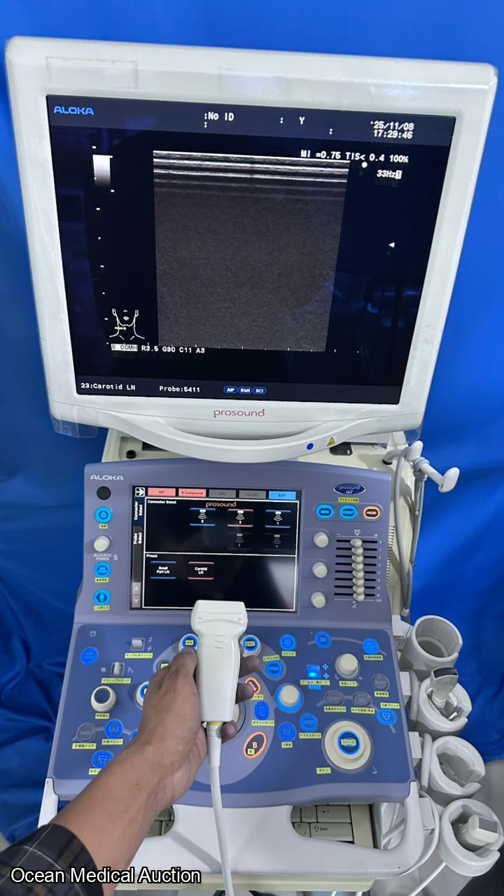 Hitachi Aloka alpha 7 ultrasound with convex,linear and cardiac probe