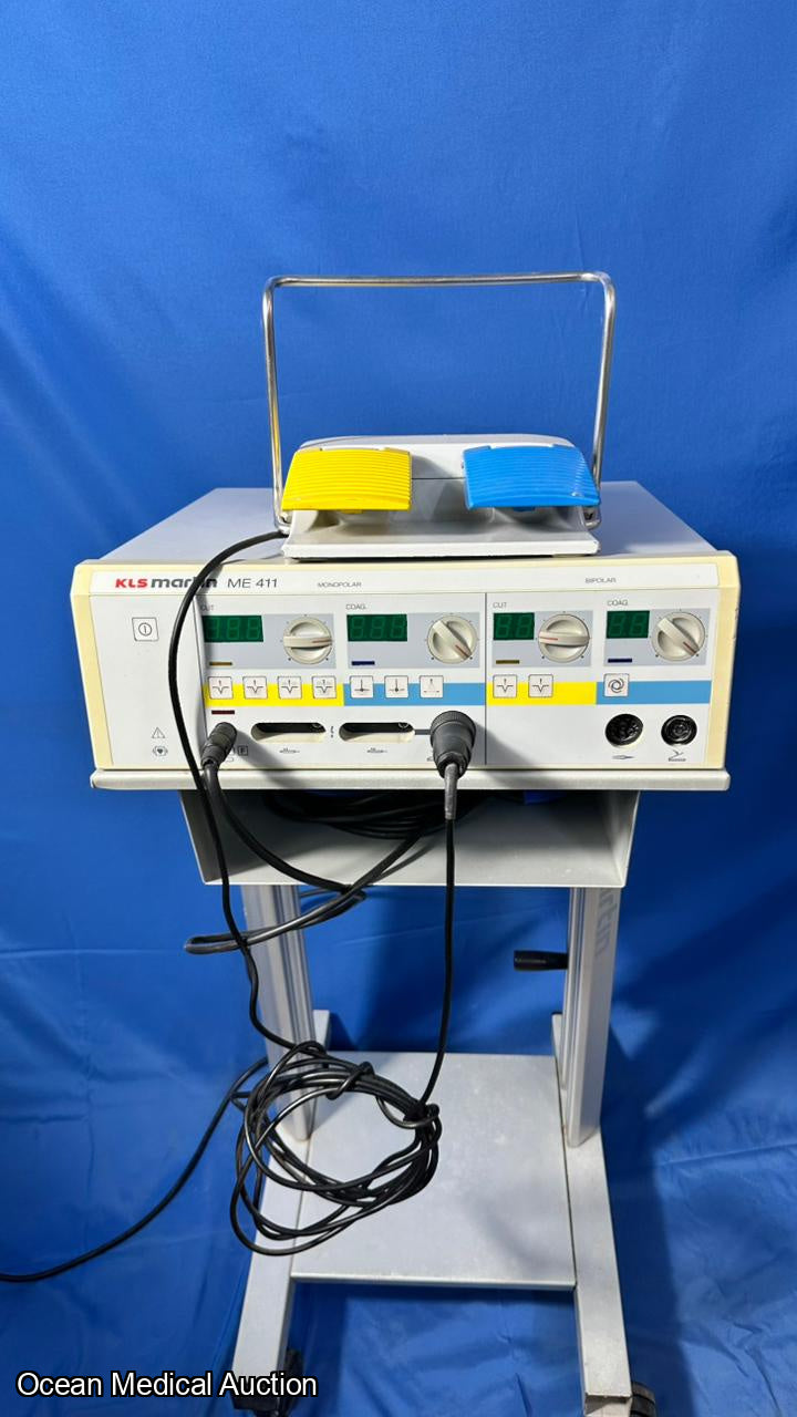 KLS Martin ME 411 Electrosurgical unit with foot switch.
