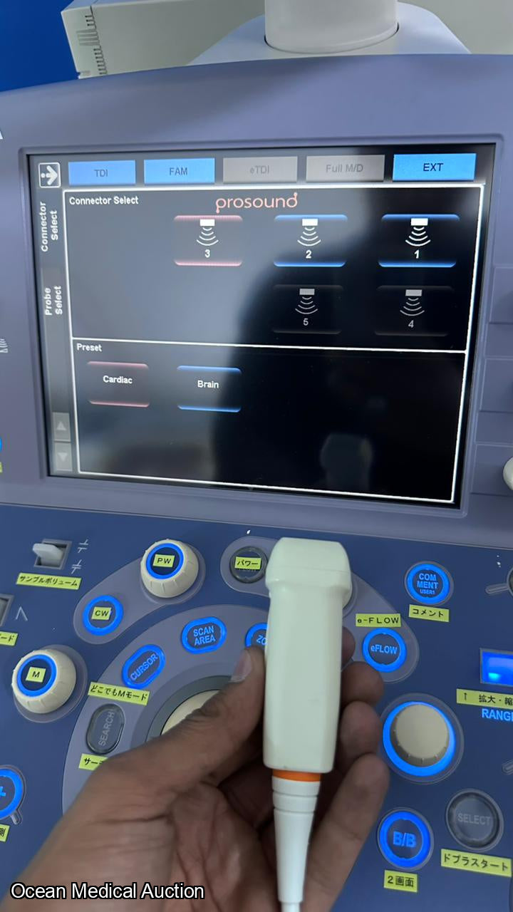 Hitachi Aloka alpha 7 ultrasound with convex,linear and cardiac probe