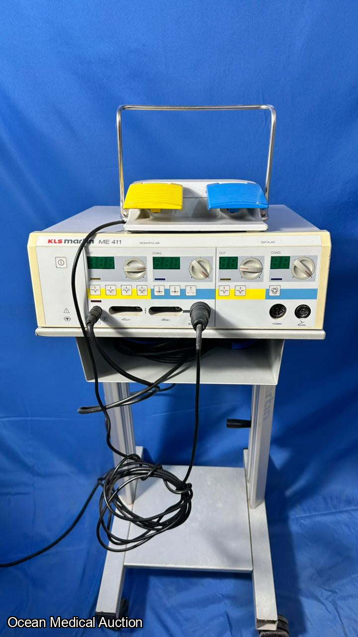 KLS Martin ME 411 Electrosurgical unit with foot switch.