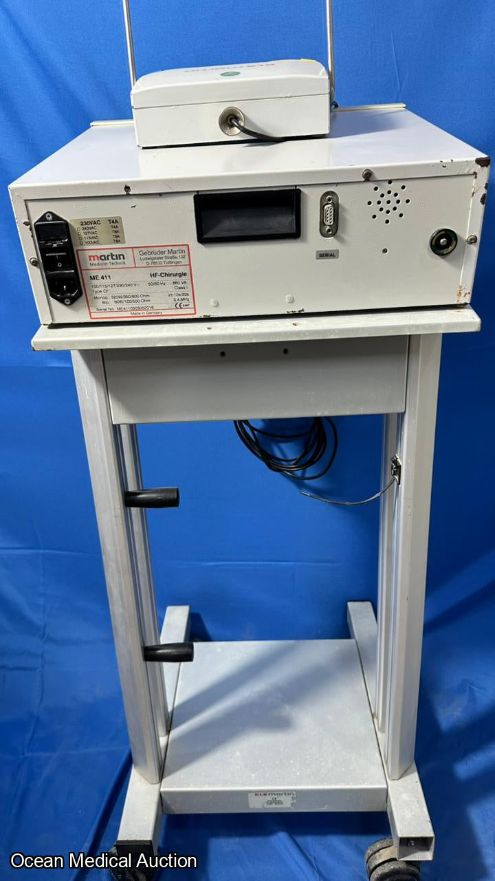 KLS Martin ME 411 Electrosurgical unit with foot switch.