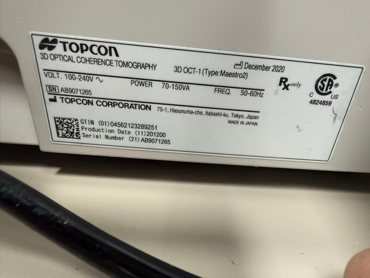 Topcon 3D OCT-1 Maestro 2 Optical Coherence Tomography (OCT) System – 2020