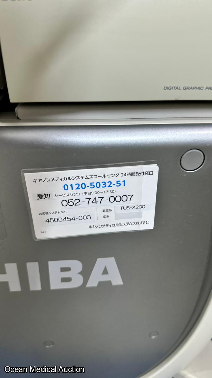 Toshiba Xario 200 with convex, linear and cardiac probe