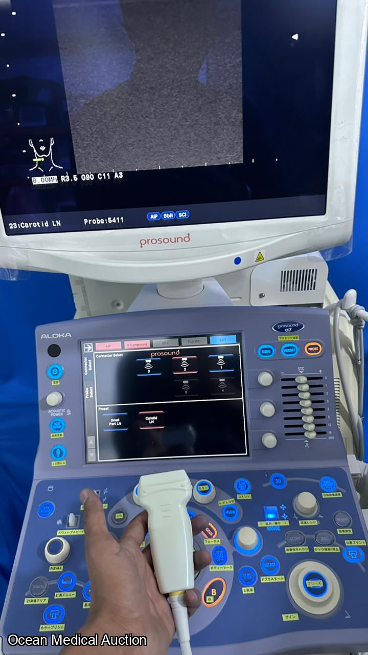 Hitachi Aloka alpha 7 ultrasound with convex,linear and cardiac probe