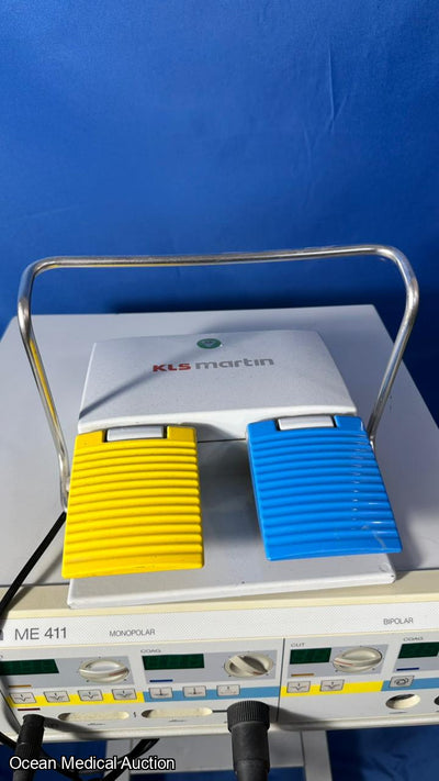 KLS Martin ME 411 Electrosurgical unit with foot switch.