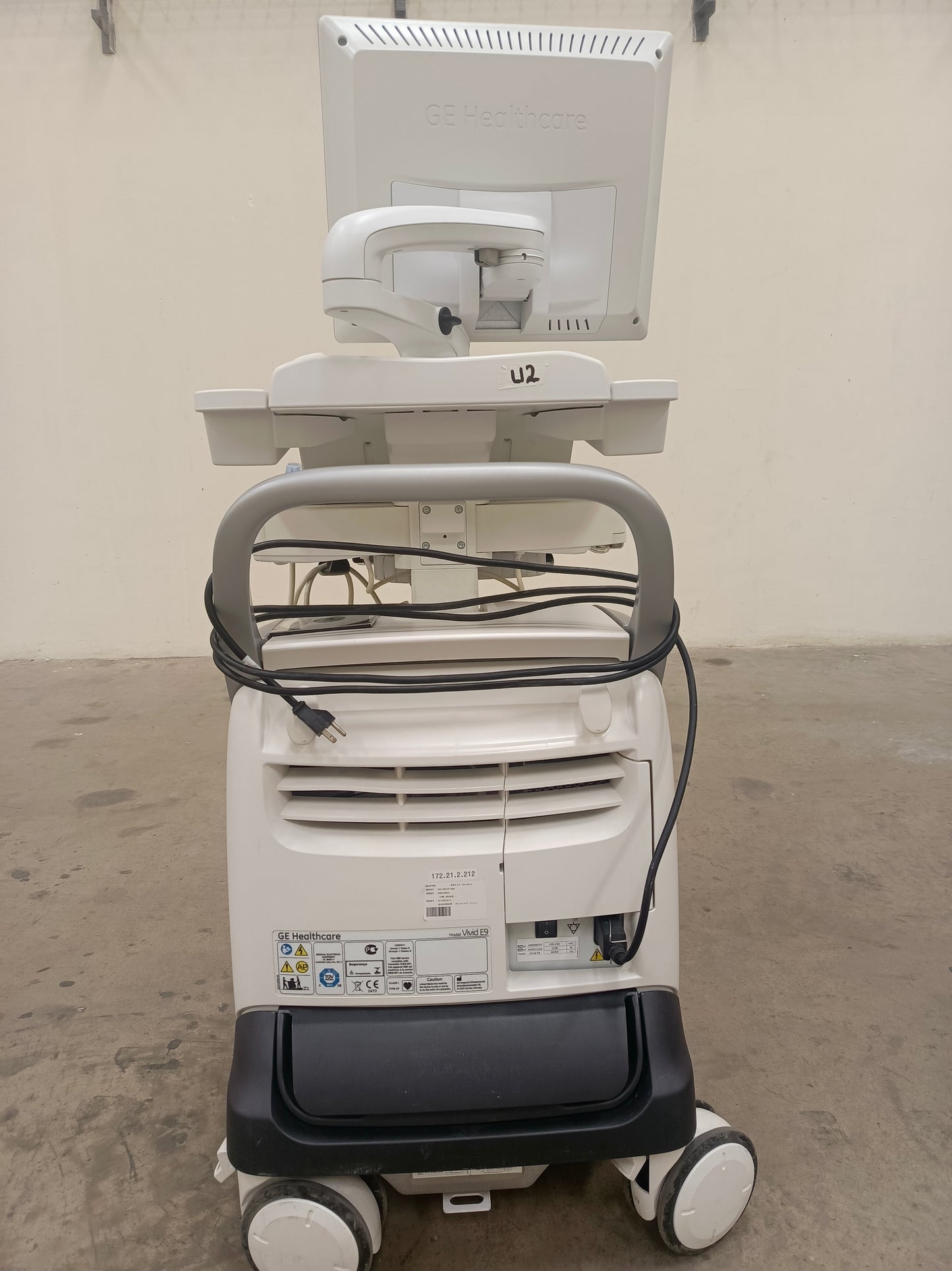 GE ultrasound vivid E9 with a convex probe