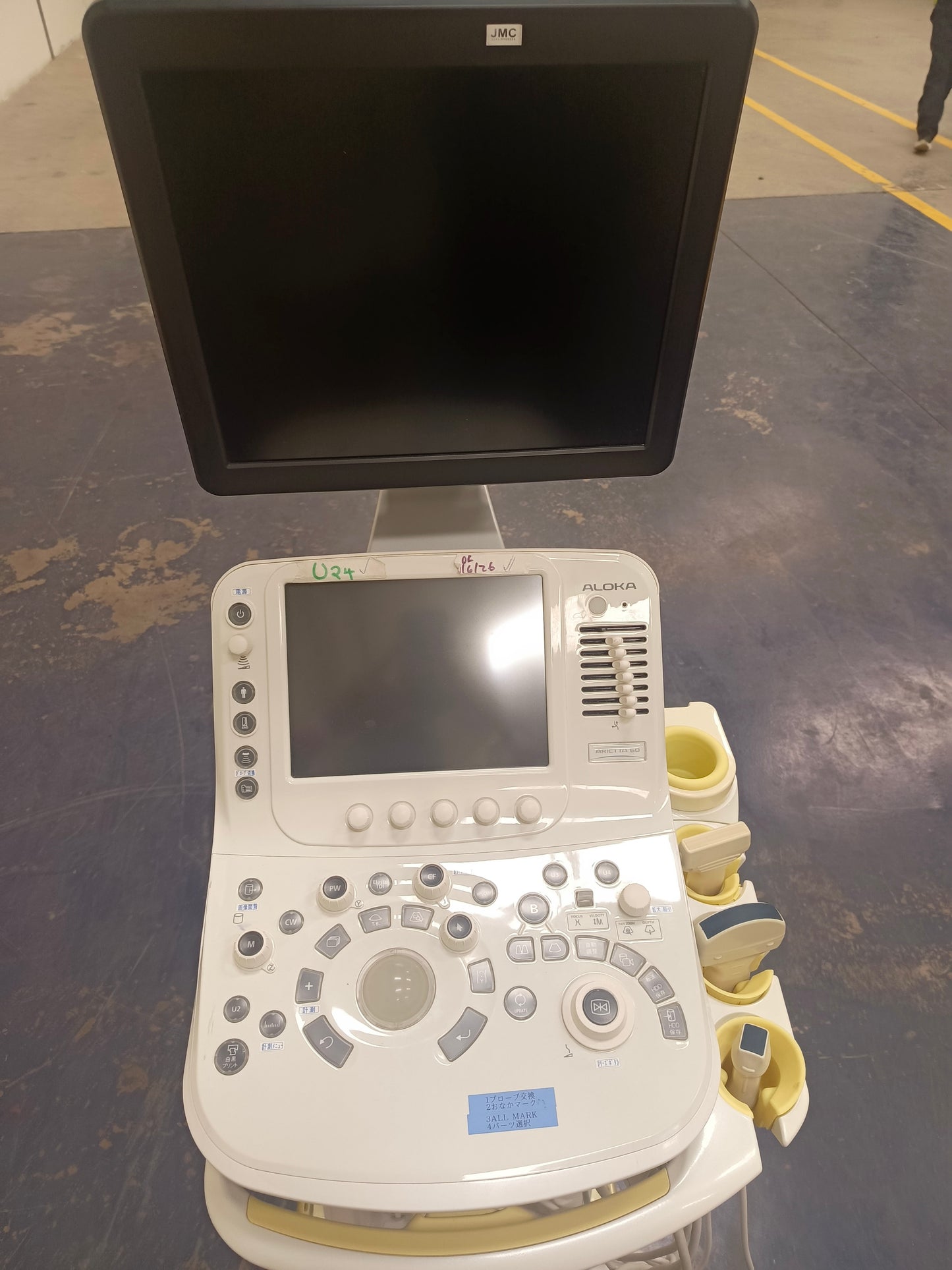 Hitachi aloka arieta 60 with convex probe, linear array prone and cardiac array probe BH