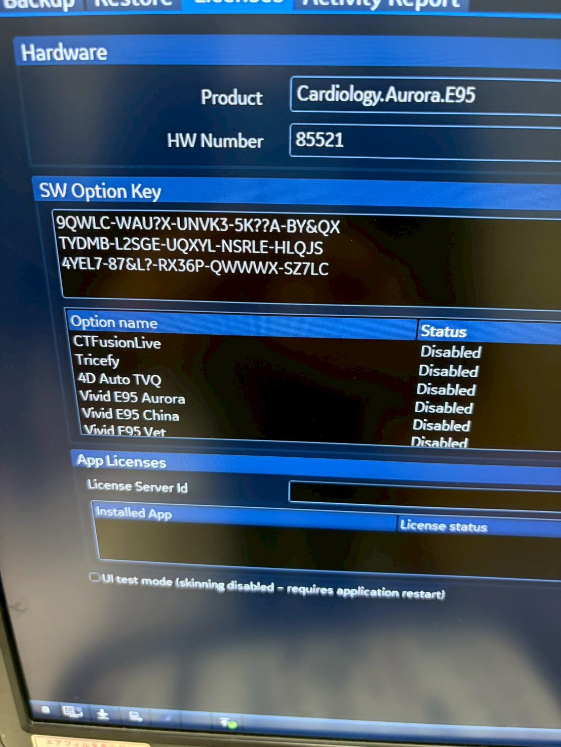GE Vivid E95 Ultra Edition V206 Ultrasound with sector probe, 4D probe, linear probe and convex probe.