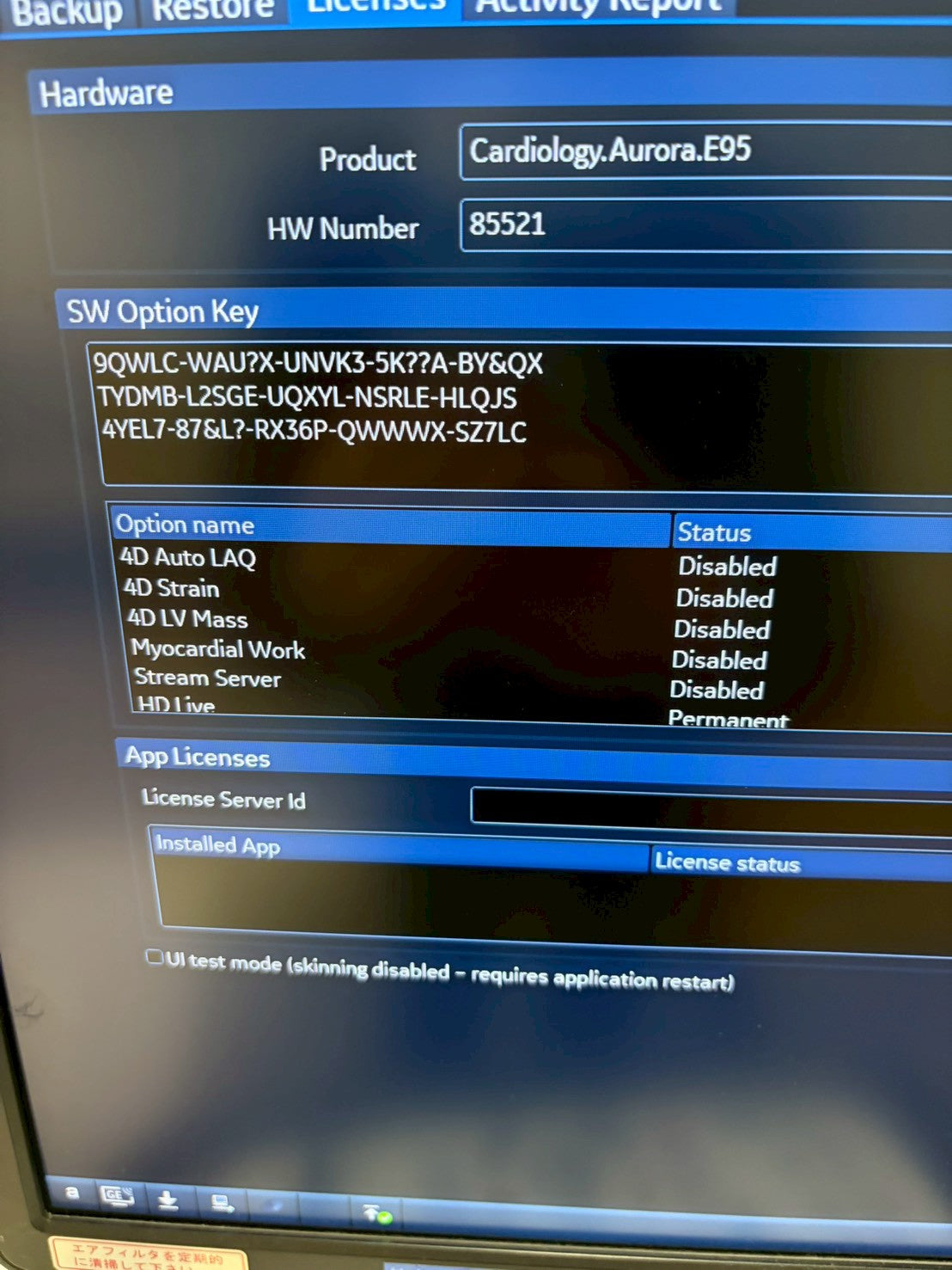 GE Vivid E95 Ultra Edition V206 Ultrasound with sector probe, 4D probe, linear probe and convex probe.