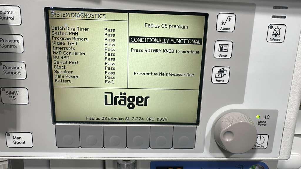 DRAGER FABIUS GS PREMIUM anesthesia machine refurbished machine