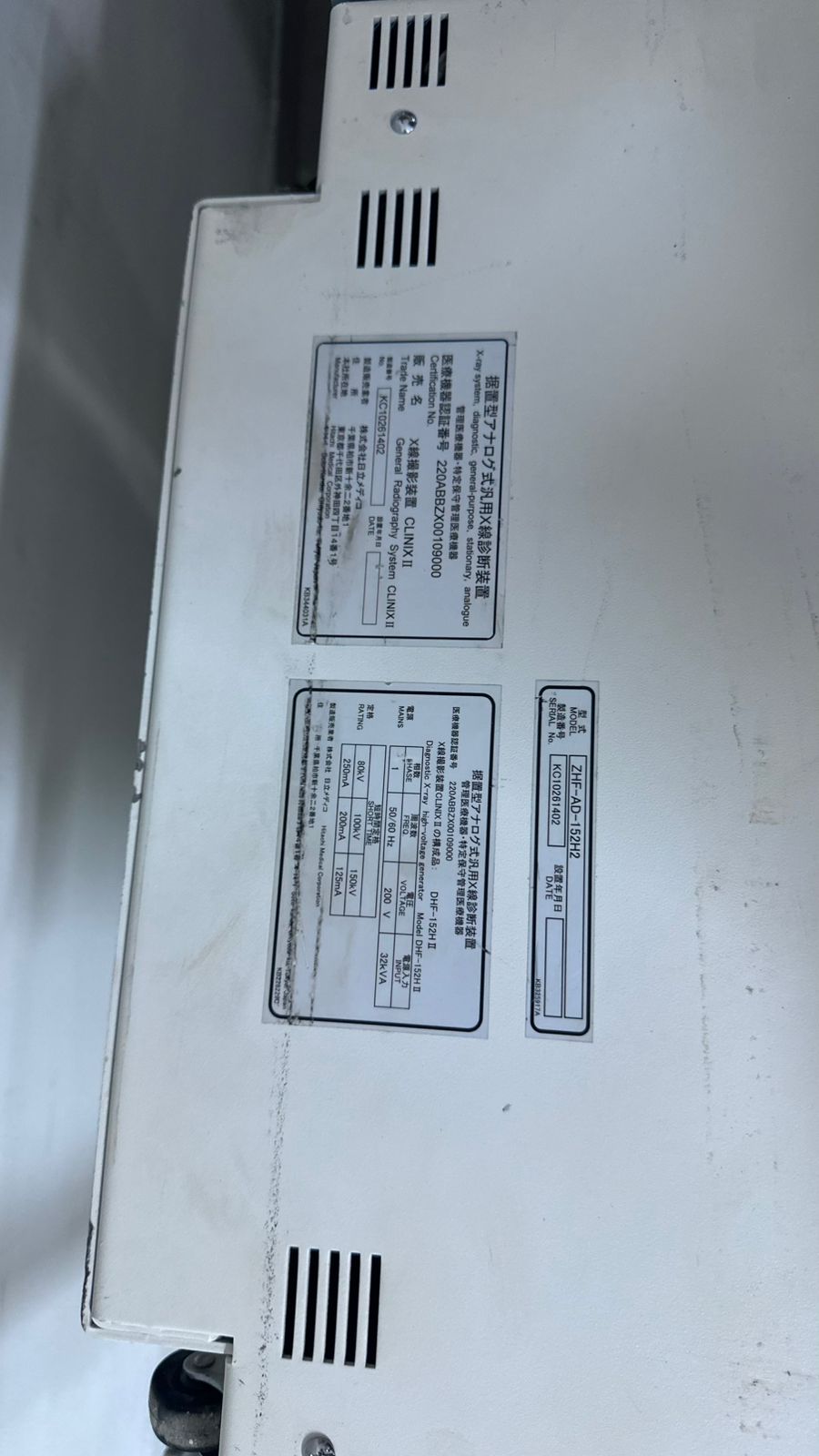 Hitachi clinix II X-Ray