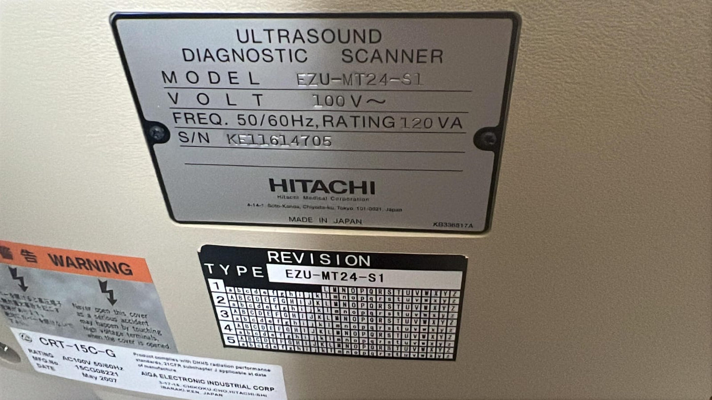 Hitachi apron ultrasound with convex, linear and TVS probe