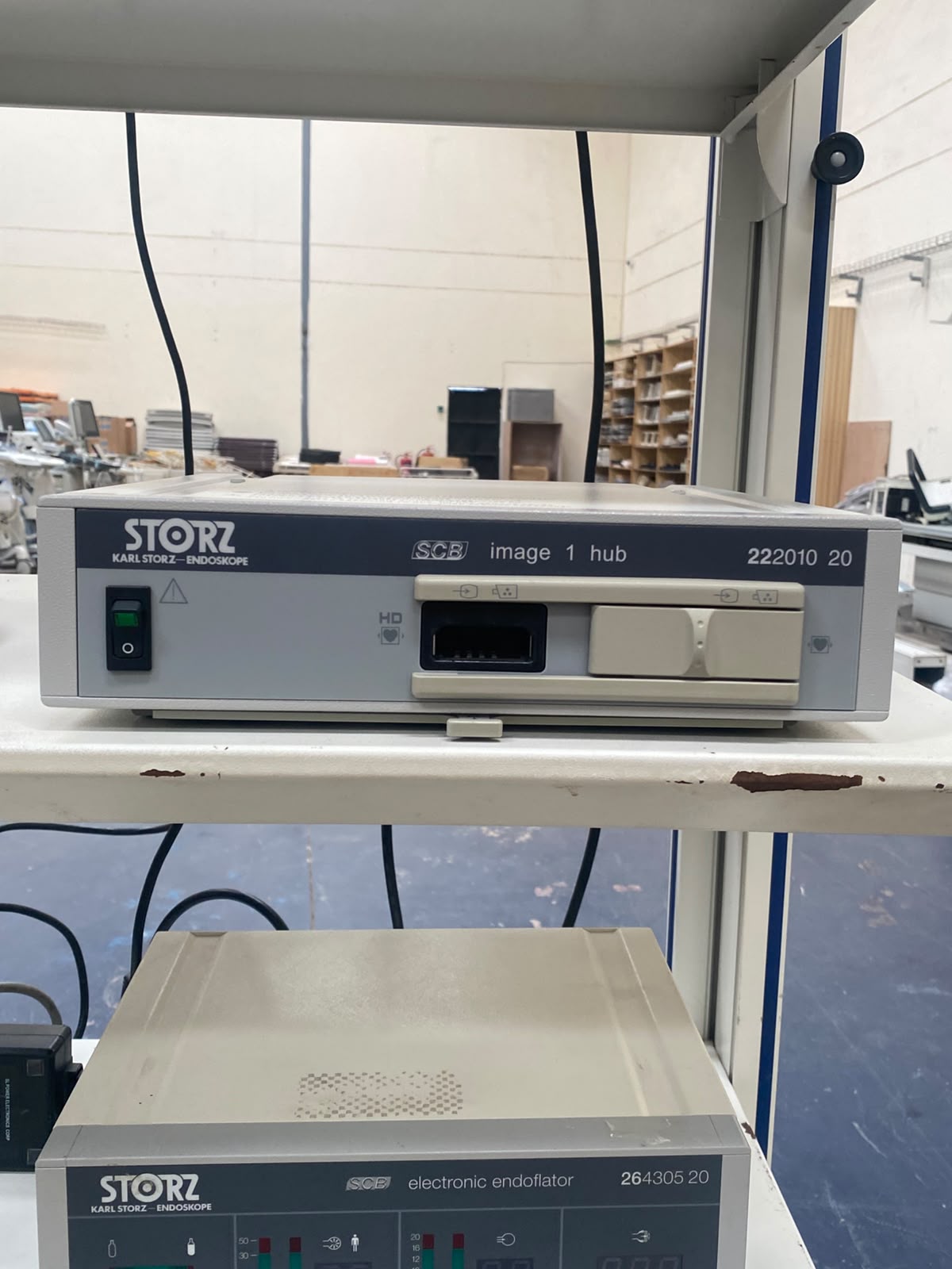Karl storz image 1 hub system with SCB 22201020 processor, electronic endoflator SCB 26430520 and Xenon 300 light source